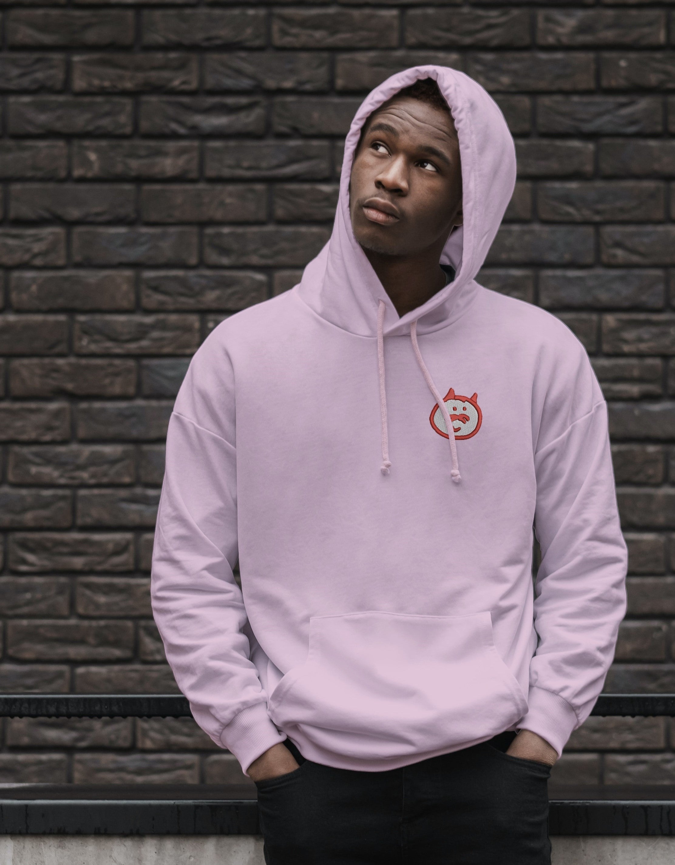 Hoodie with small outlet logo